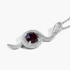 Garnet Snake Pendant 0.98 Carats Sterling Silver