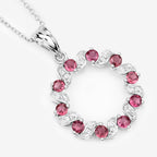 Pink Tourmaline Pendant With White Topaz 1.26 Carats Sterling Silver