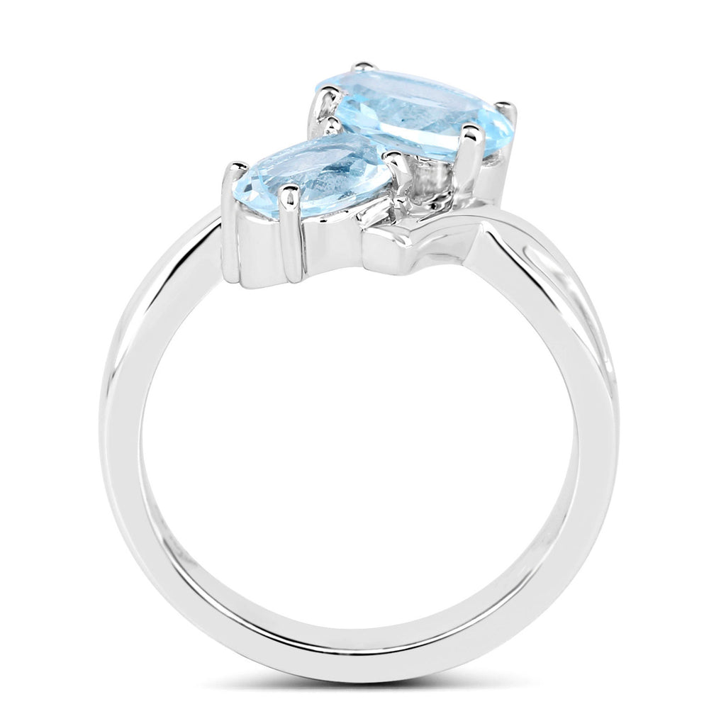 Blue Topaz Ring 2.52 Carats Sterling Silver