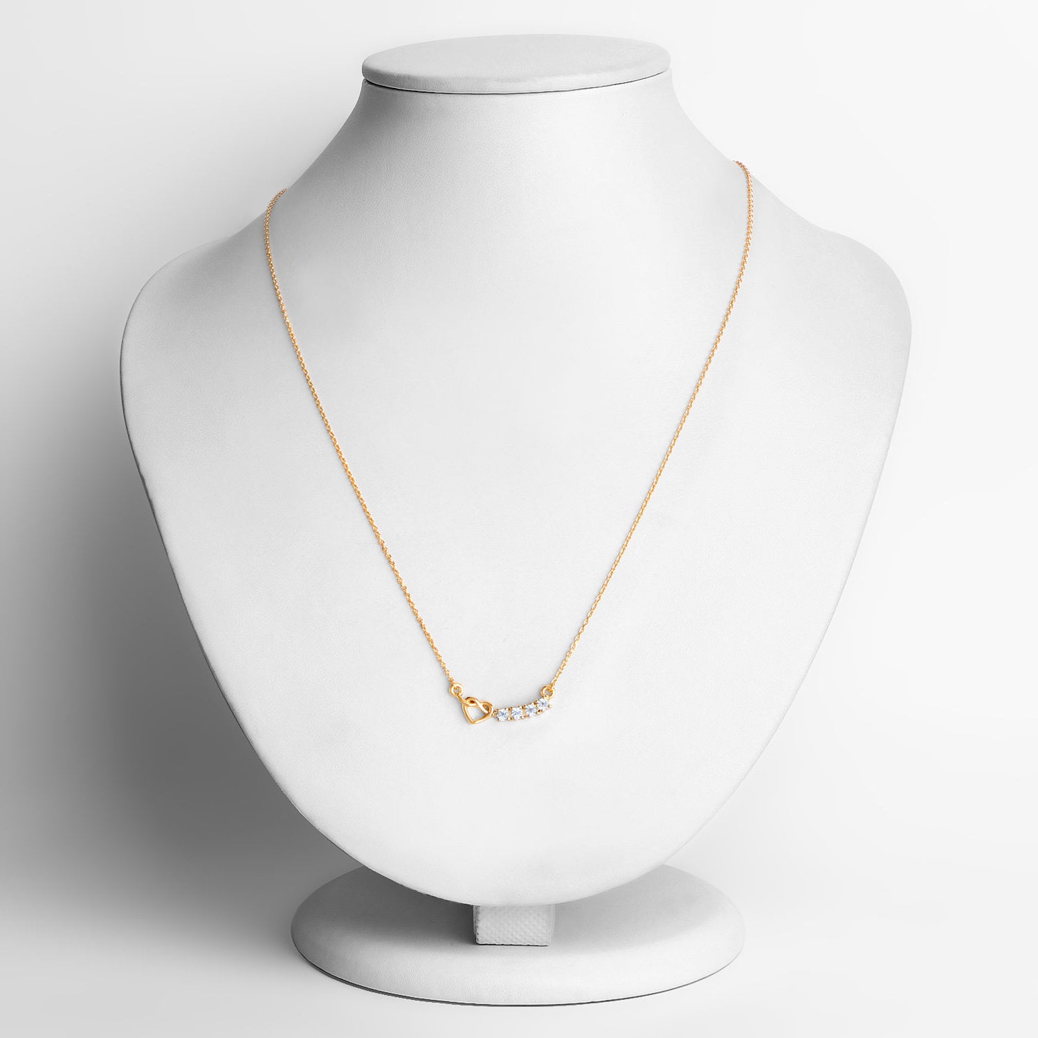 Blue Topaz Heart Necklace 0.28 Carats Gold Plated Silver