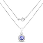 Tanzanite Pendant With White Topaz 1.02 Carats Sterling Silver