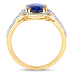 Blue Sapphire Ring With Diamonds 2.78 Carats 18K Yellow Gold