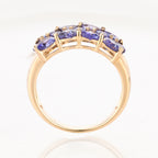 Natural Tanzanite Cluster Ring 2.54 Carats 9K Yellow Gold