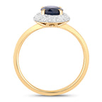Blue Sapphire Ring With Diamonds 1.82 Carats 14K Yellow Gold