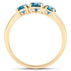 Blue Diamond Ring 1 Carats 14K Yellow Gold