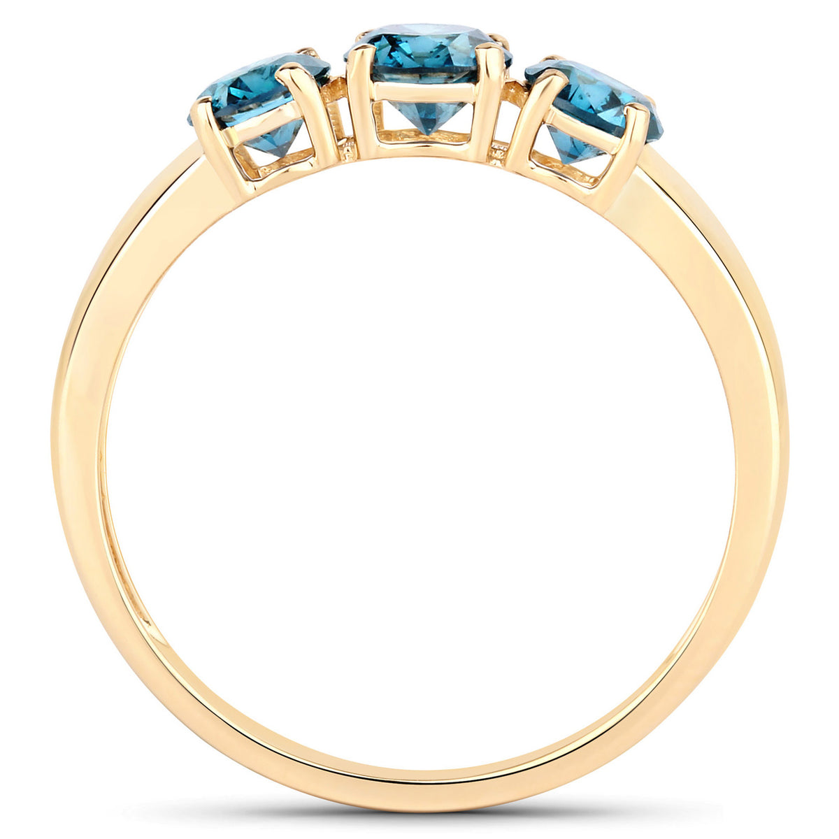 Blue Diamond Ring 1 Carats 14K Yellow Gold