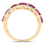 Ruby Ring With Diamonds 3.14 Carats 14K Yellow Gold