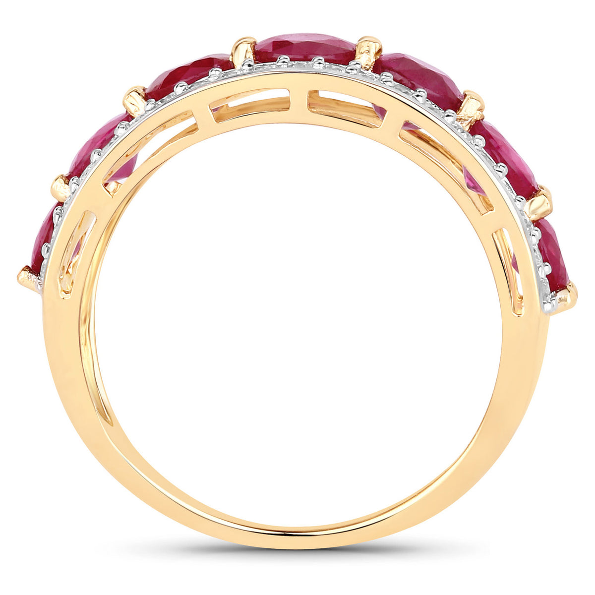 Ruby Ring With Diamonds 3.14 Carats 14K Yellow Gold
