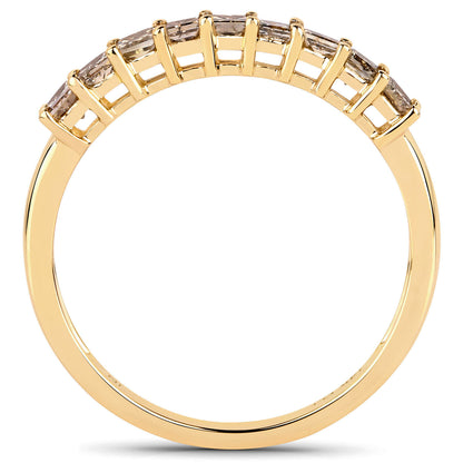 Champagne Diamond Ring 0.48 Carats 14K Yellow Gold