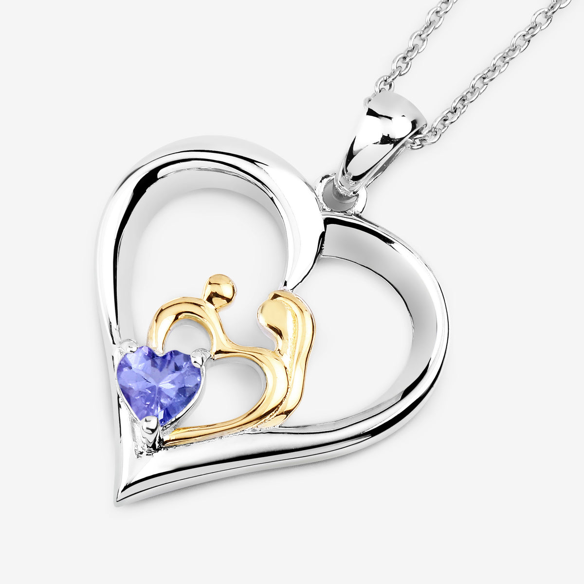 Tanzanite Mom Pendant 0.44 Carats Sterling Silver