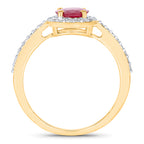 Ruby Ring With Diamonds 1.7 Carats 14K Yellow Gold