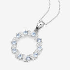 Aquamarine Pendant With White Topaz 1.06 Carats Sterling Silver