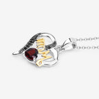 Garnet Mom Pendant With Black Spinel 0.52 Carats Gold Plated Silver