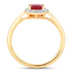 Ruby Ring With Diamonds 1.02 Carats 14K Yellow Gold