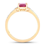Ruby Ring With Diamonds 0.93 Carats 10K Yellow Gold