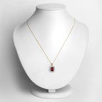 Rubellite Pendant With Diamonds 2.72 Carats 14K Yellow Gold