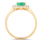 Zambian Emerald Ring With Diamonds 1.18 Carats 10K Yellow Gold