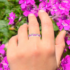 Natural Pink Sapphire Ring 1.08 Carats Sterling Silver