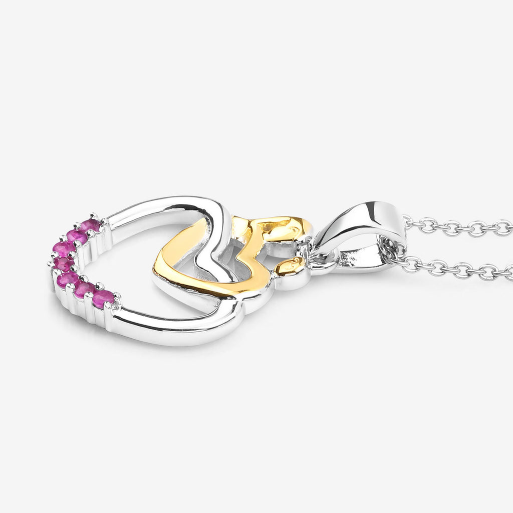 Ruby Mom Pendant 0.12 Carats Gold Plated Silver