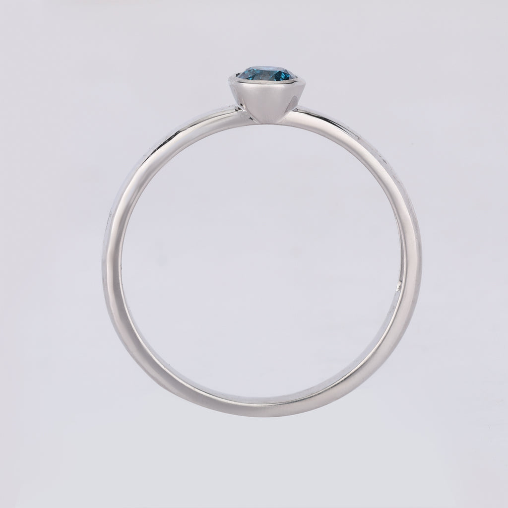 Blue Diamond Ring 0.25 Carats 9K White Gold