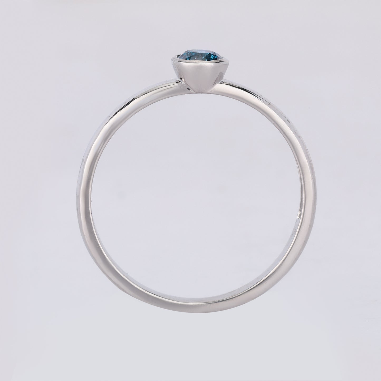 Blue Diamond Ring 0.25 Carats 9K White Gold