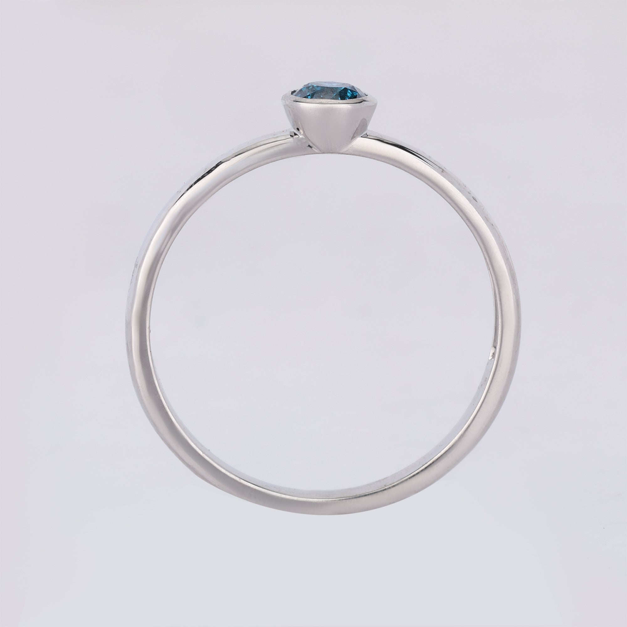 Blue Diamond Ring 0.25 Carats 9K White Gold