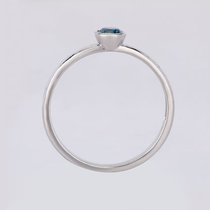 Blue Diamond Ring 0.25 Carats 9K White Gold