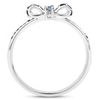 Blue Sapphire Ring 0.26 Carats 14K White Gold