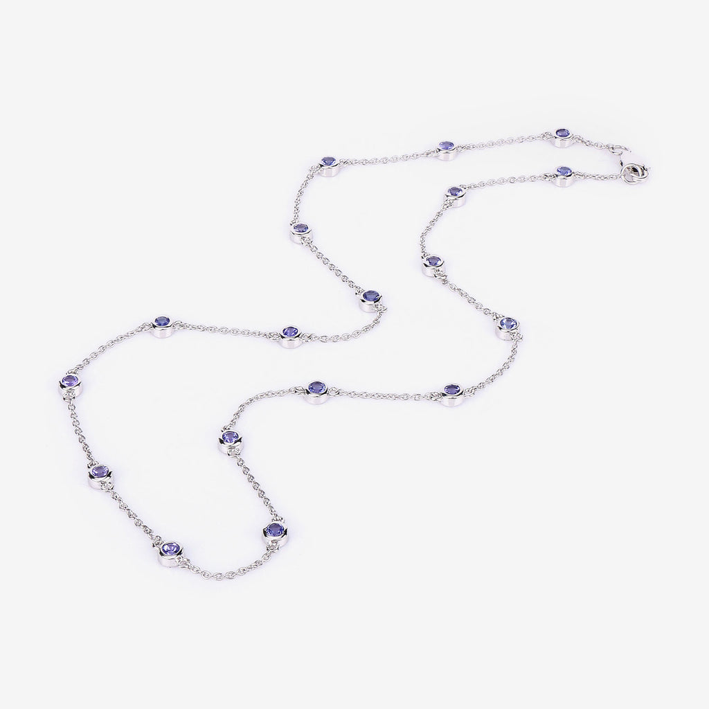 Tanzanite Necklace 1.78 Carats Sterling Silver