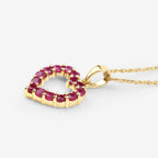 Ruby Heart Pendant 0.42 Carats 10K Yellow Gold