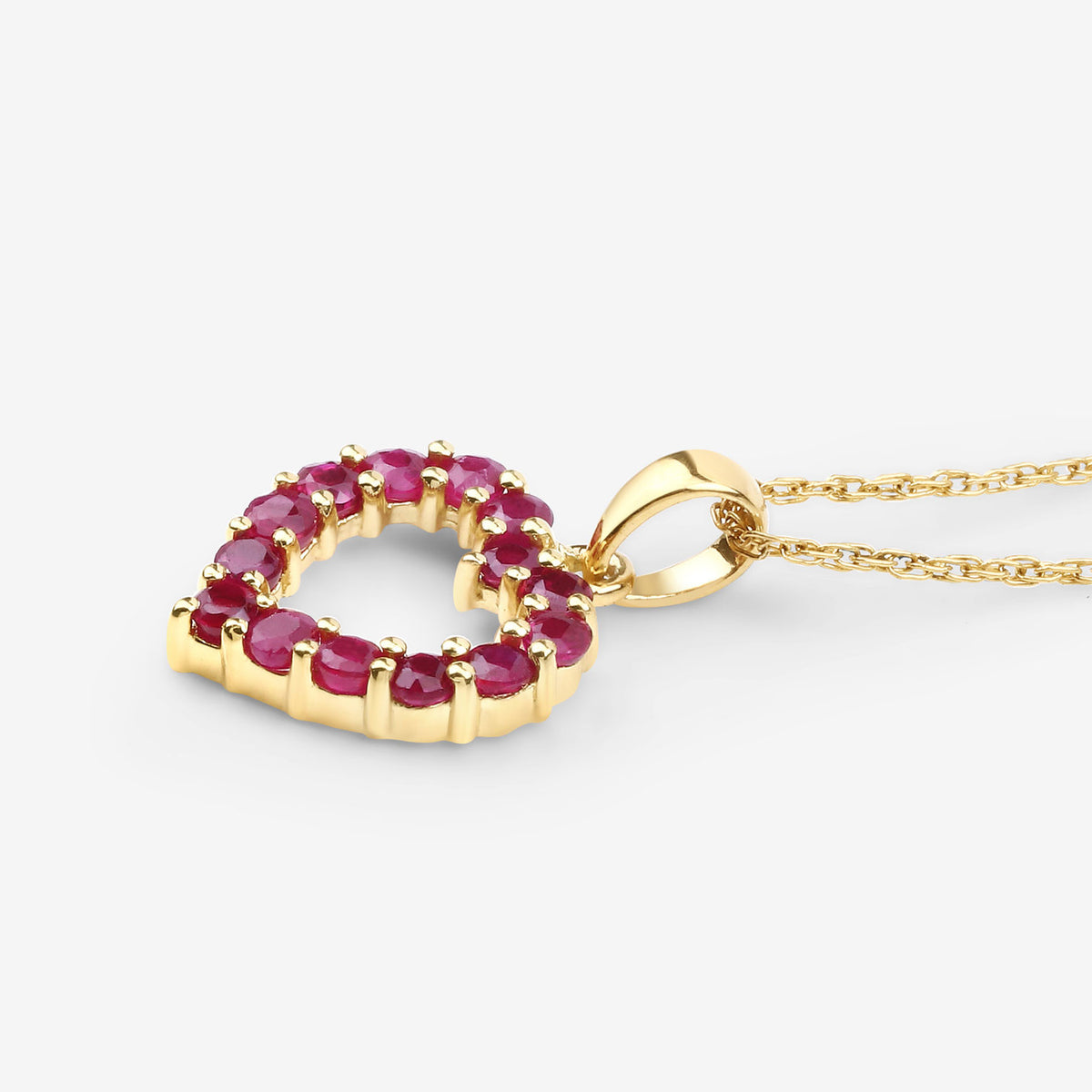 Ruby Heart Pendant 0.42 Carats 10K Yellow Gold