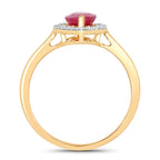 Ruby Ring With Diamonds 1.5 Carats 10K Yellow Gold