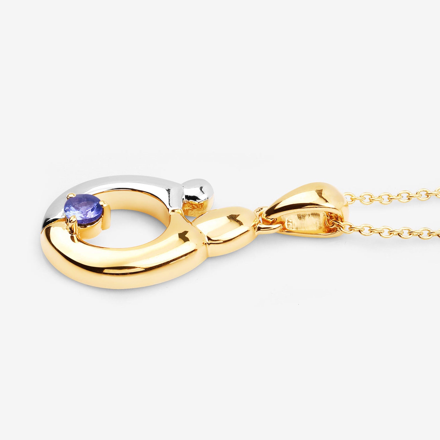 Tanzanite Mom Pendant 0.18 Carats Gold Plated Silver