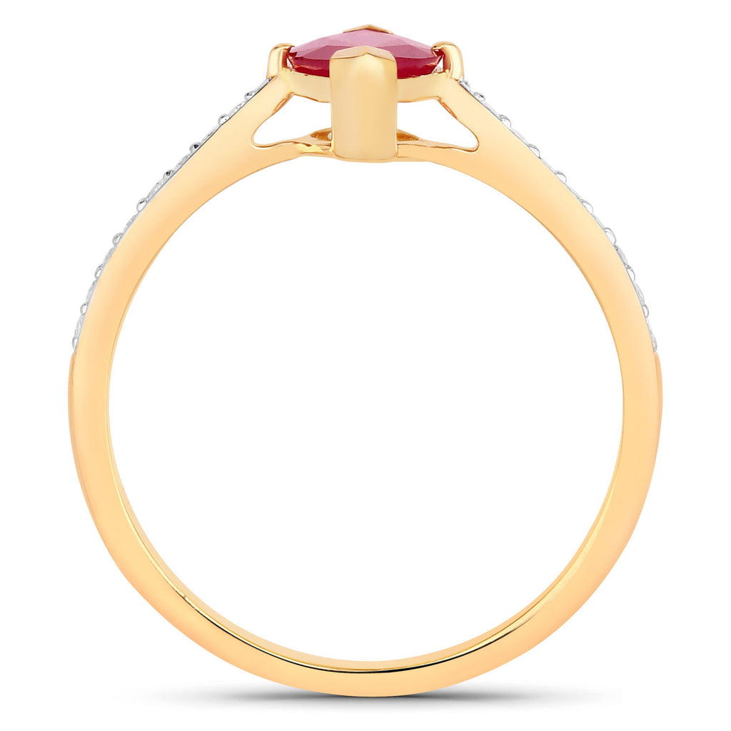 Ruby Ring With Diamonds 1.49 Carats 14K Yellow Gold