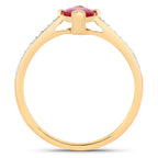 Ruby Ring With Diamonds 1.49 Carats 14K Yellow Gold