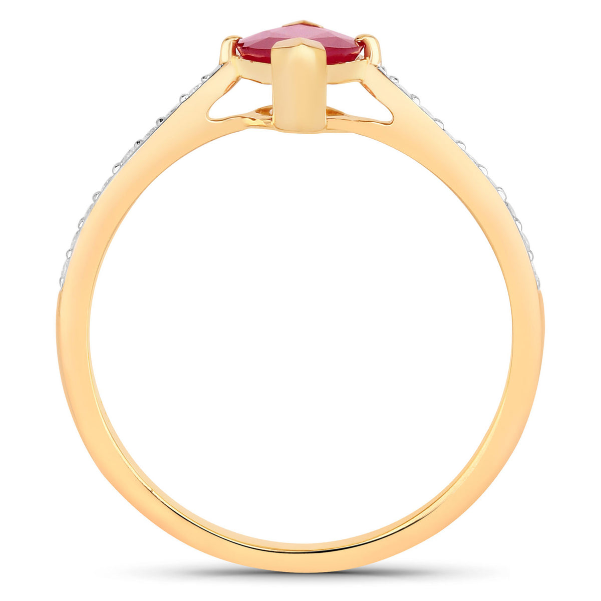 Ruby Ring With Diamonds 1.49 Carats 14K Yellow Gold