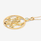 Ethiopian Opal Libra Pendant 0.14 Carats Gold Plated Silver