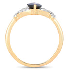 Blue Sapphire Ring With Diamonds 1.46 Carats 14K Yellow Gold