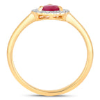 Ruby Ring With Diamonds 0.9 Carats 14K Yellow Gold