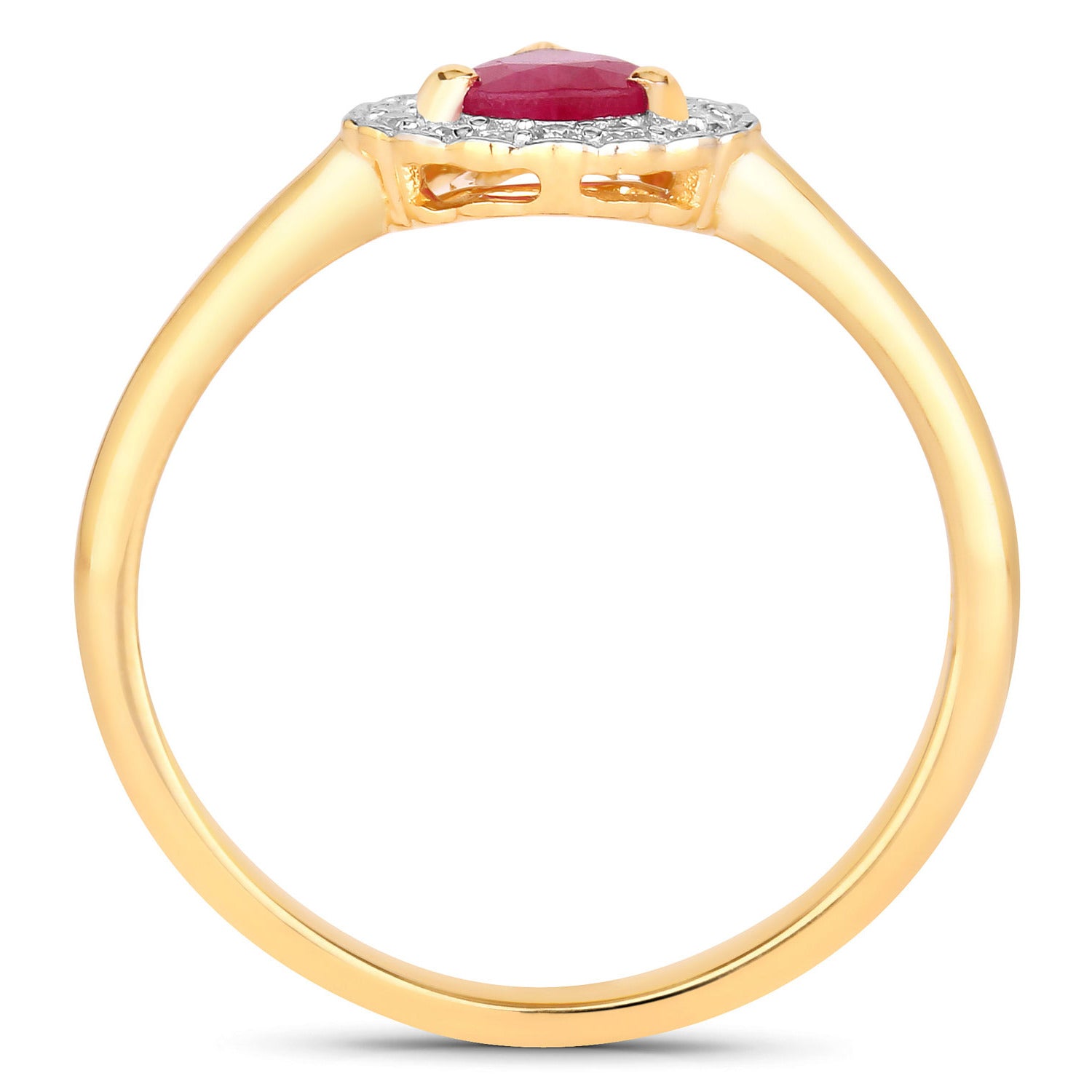 Ruby Ring With Diamonds 0.9 Carats 14K Yellow Gold