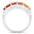 Fire Opal Ring 1.54 Carats Sterling Silver