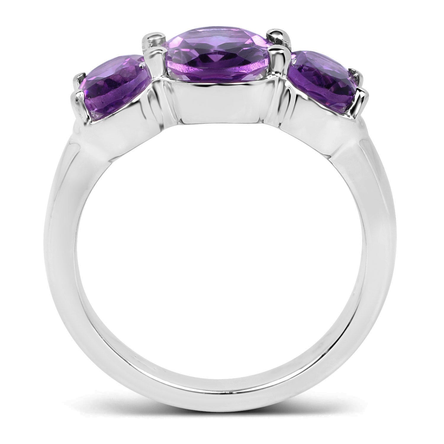 Amethyst Ring 3.16 Carats Sterling Silver