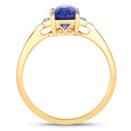 Blue Sapphire Ring With Diamonds 2.14 Carats 18K Yellow Gold