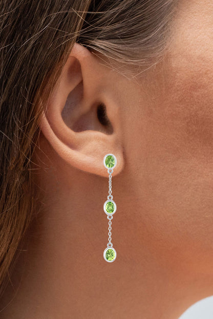 Peridot Earrings 2.08 Carats Sterling Silver