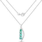 Zambian Emerald Pendant With Diamonds 0.26 Carats 14K White Gold