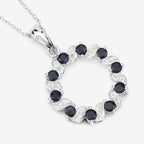 Blue Sapphire Pendant With White Topaz 1.26 Carats Sterling Silver
