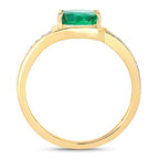 Zambian Emerald Ring With Diamonds 1.58 Carats 14K Yellow Gold