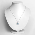 Aquamarine Pendant With Diamonds 3.26 Carats 14K White Gold