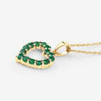 Zambian Emerald Heart Pendant 0.46 Carats 10K Yellow Gold