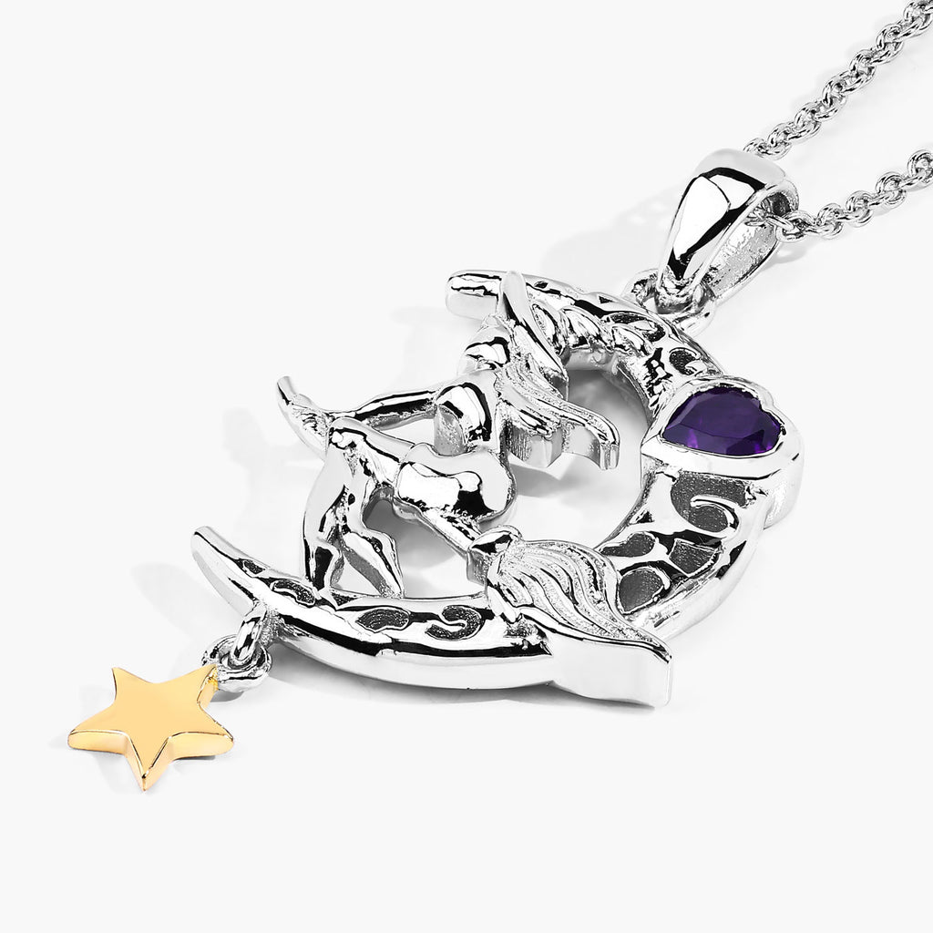 Amethyst Witch Pendant 0.24 Carats Sterling Silver